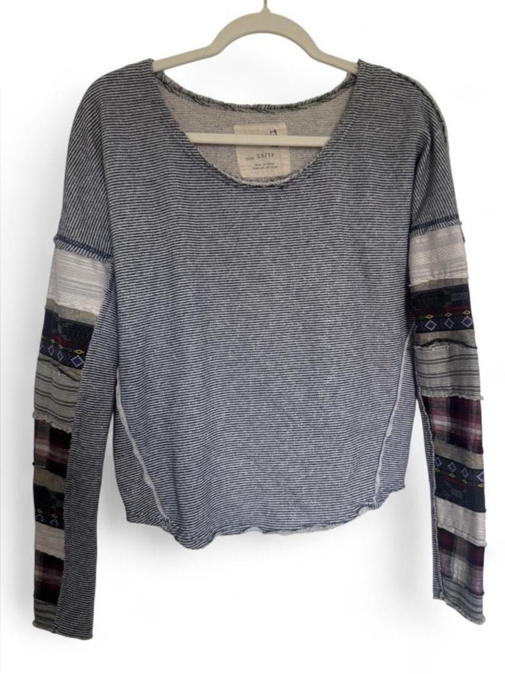 Free people long sleeve with patchwork